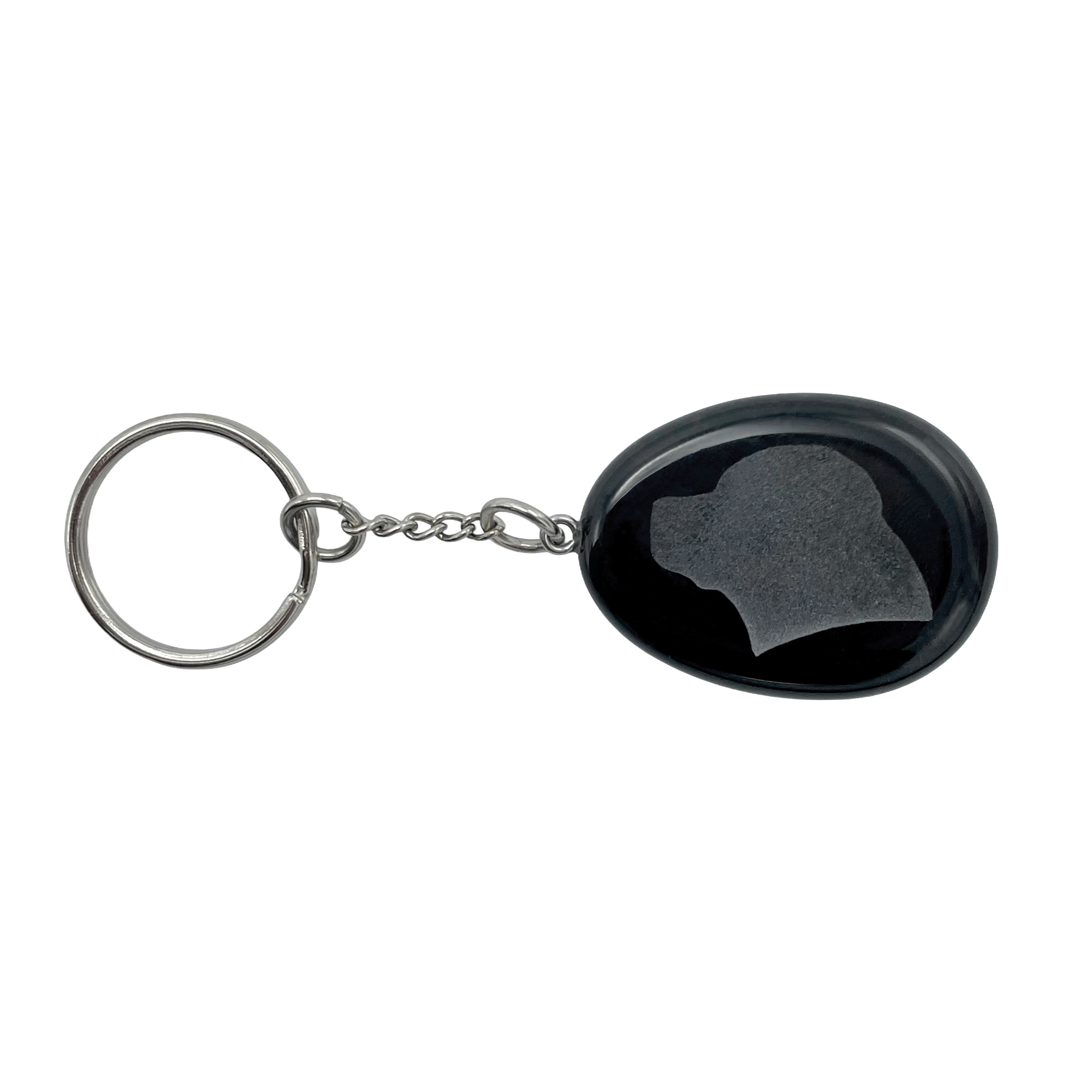 Edelstein-Anhänger, Rottweiler Kopf, Schwarz