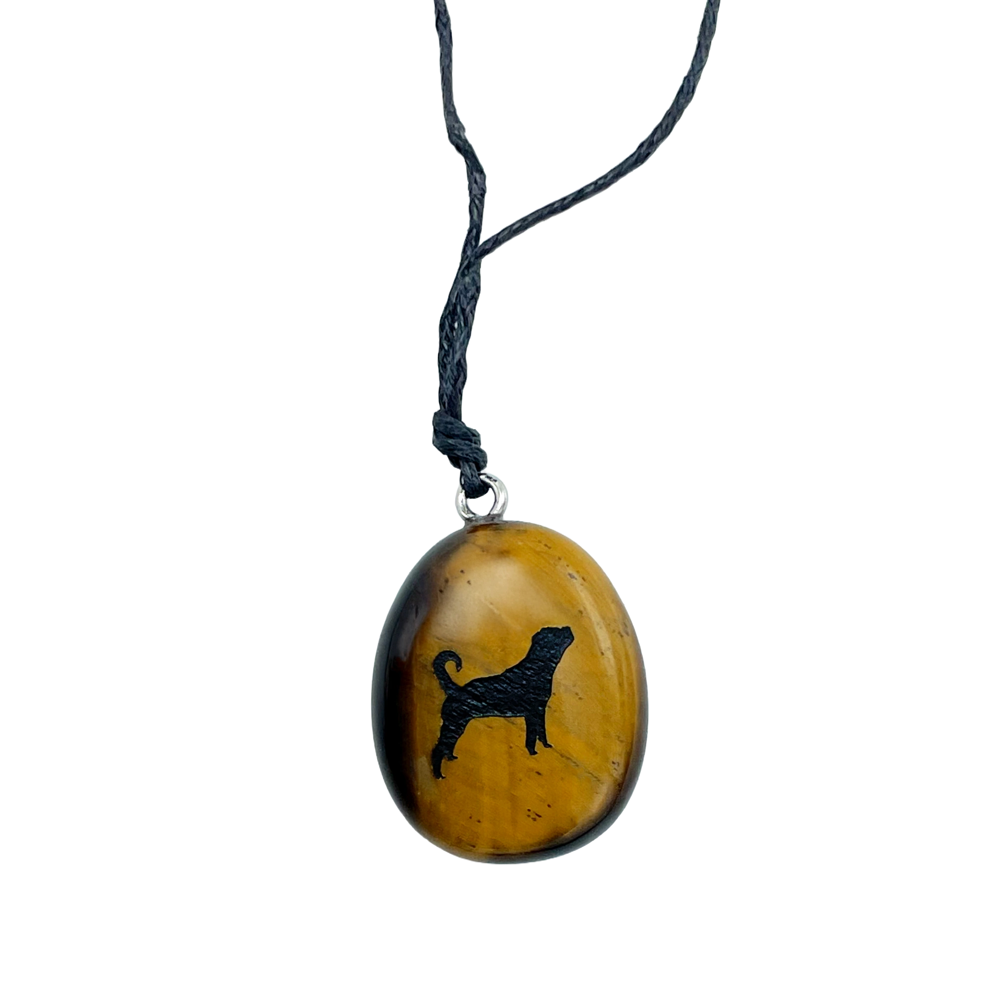 Edelstein-Halskette, Rottweiler, Braun