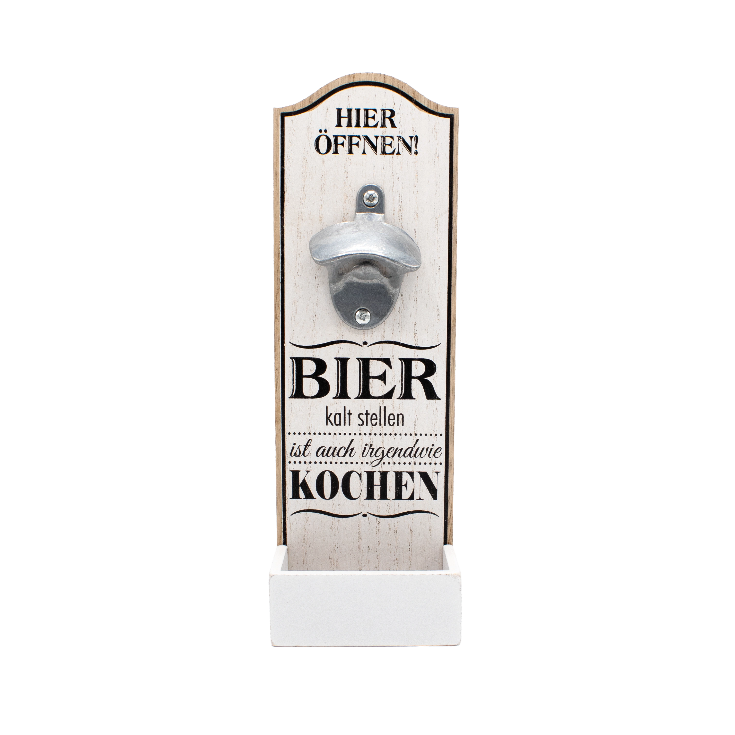 Wandflaschenöffner aus Holz "Bier kalt stellen ist auch irgendwie Kochen" Wandflaschenöffner aus Holz "Bier kalt stellen ist auch irgendwie Kochen"