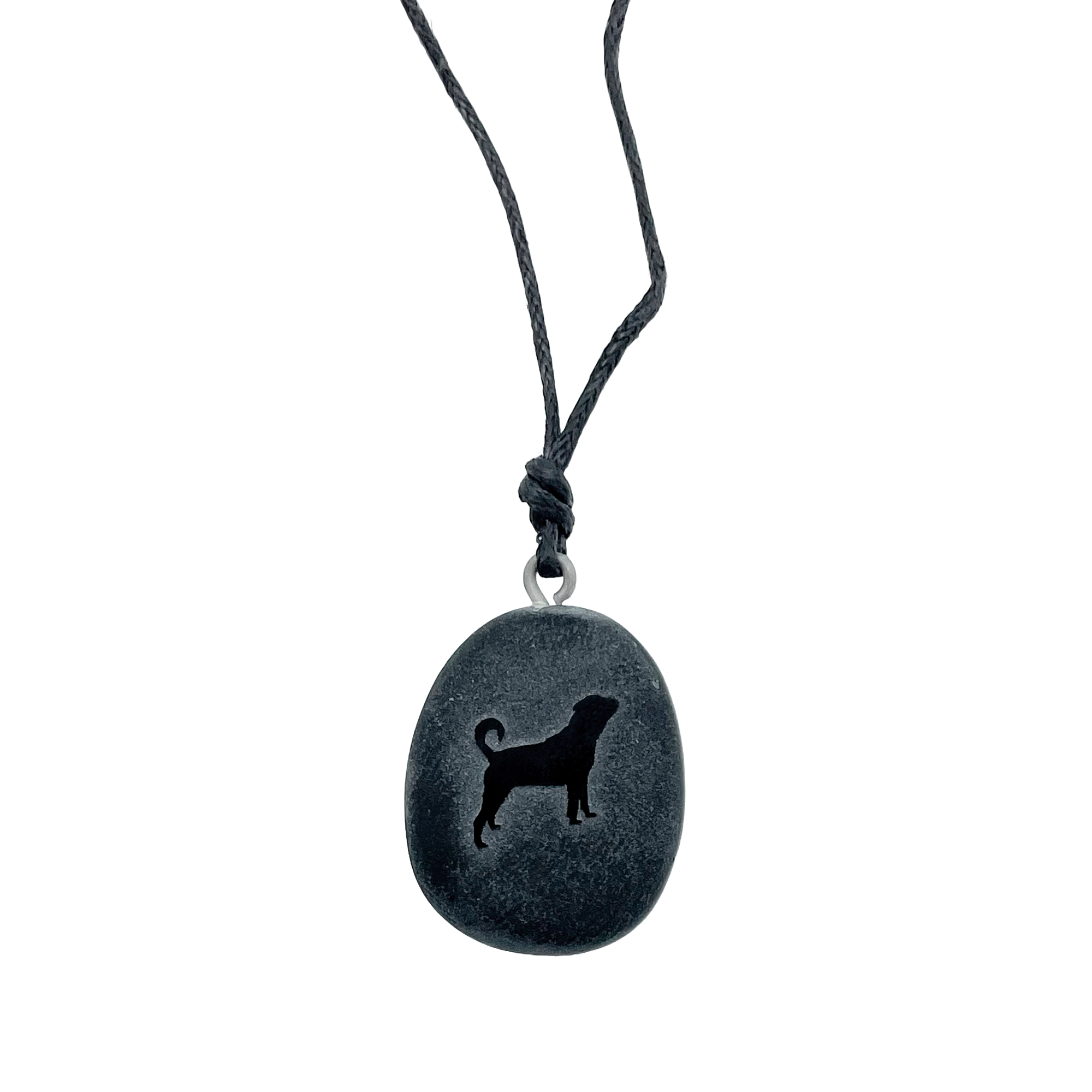 Edelstein-Halskette, Rottweiler, Schwarz Edelstein-Halskette, Rottweiler, Schwarz