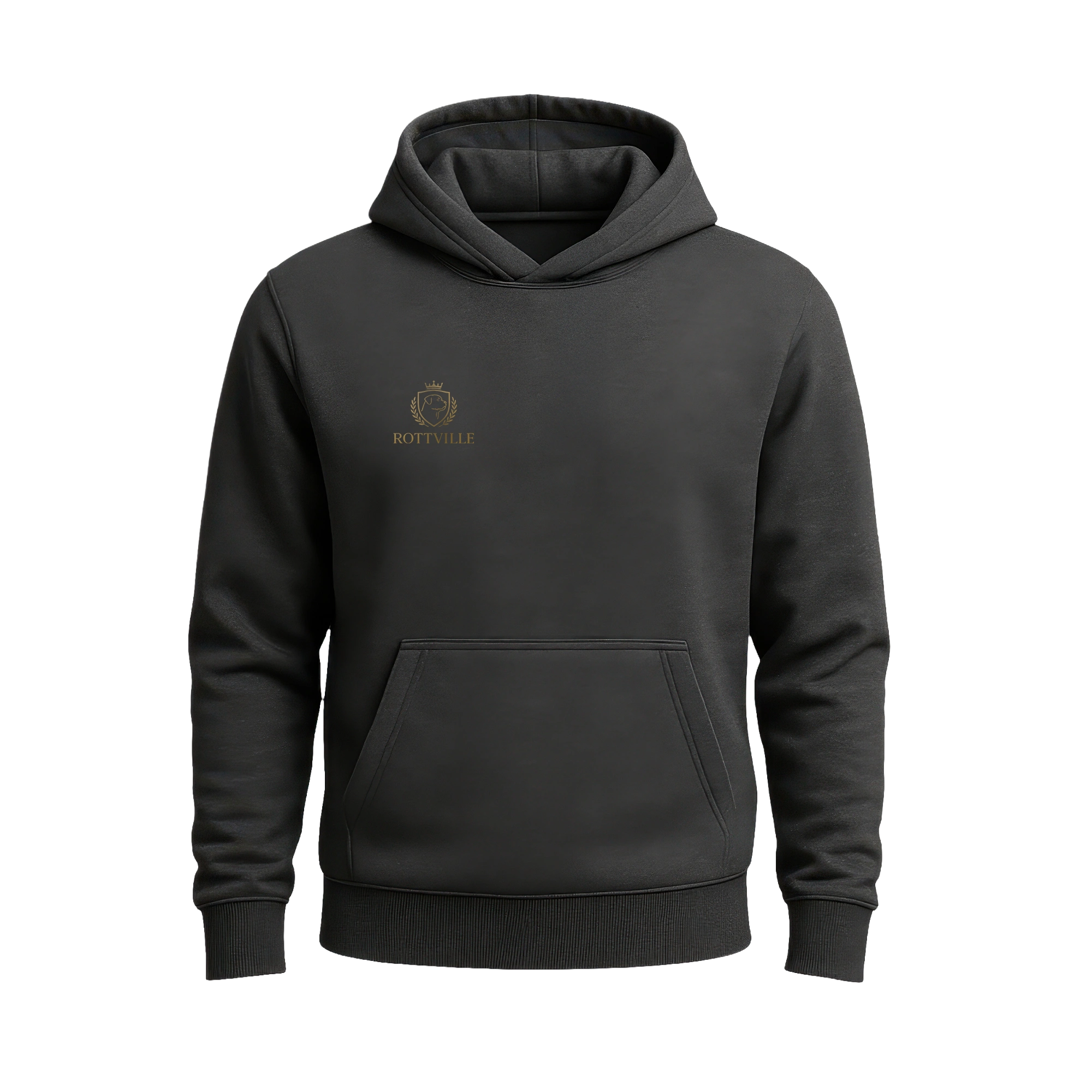 ROTTVILLE Hoodie, Unisex, Schwarz mit goldenen Details ROTTVILLE Hoodie, Unisex, Schwarz mit goldenen Details