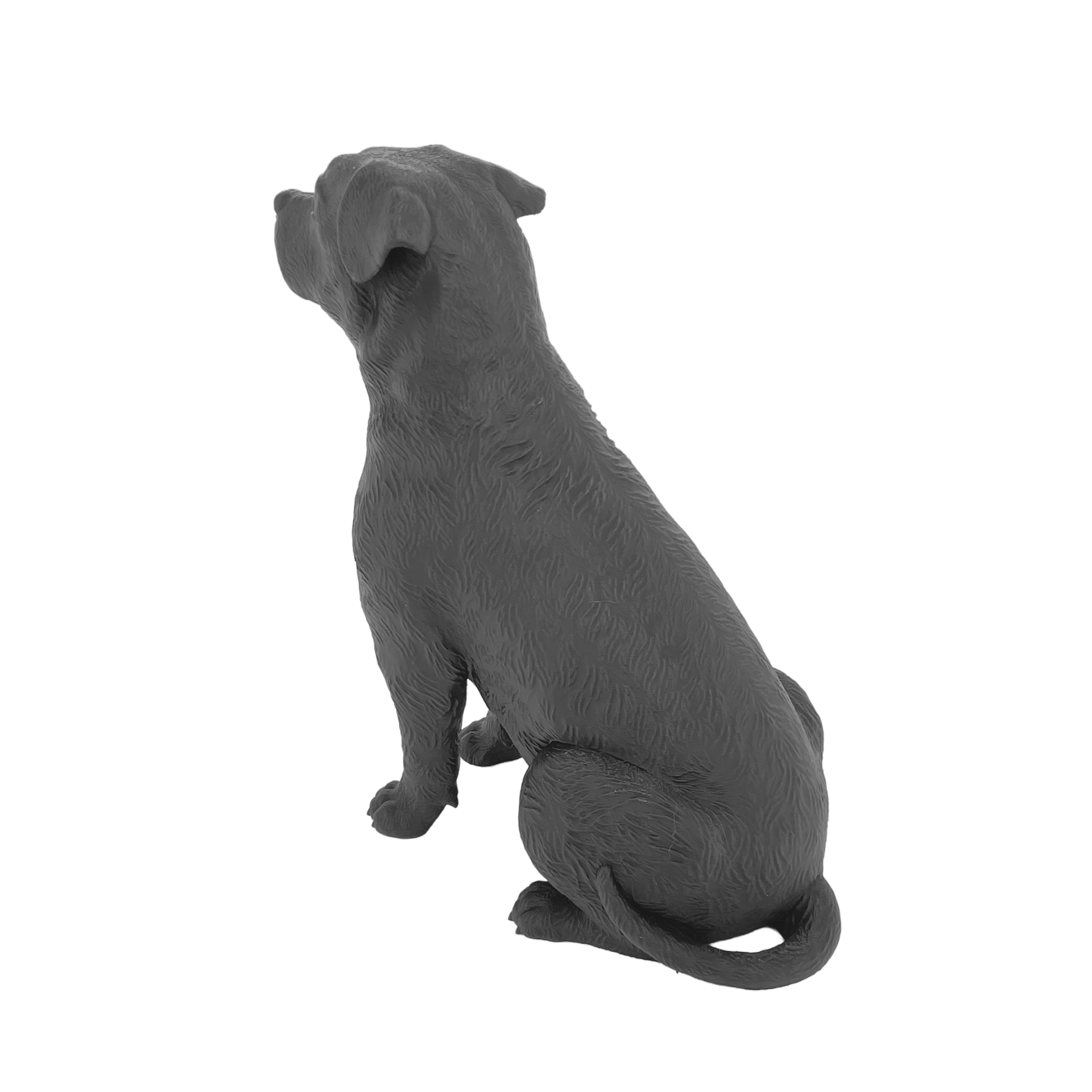 Rottweiler Figur sitzend – 3D-gedruckte Dekofigur aus Kunststoff | 24 cm