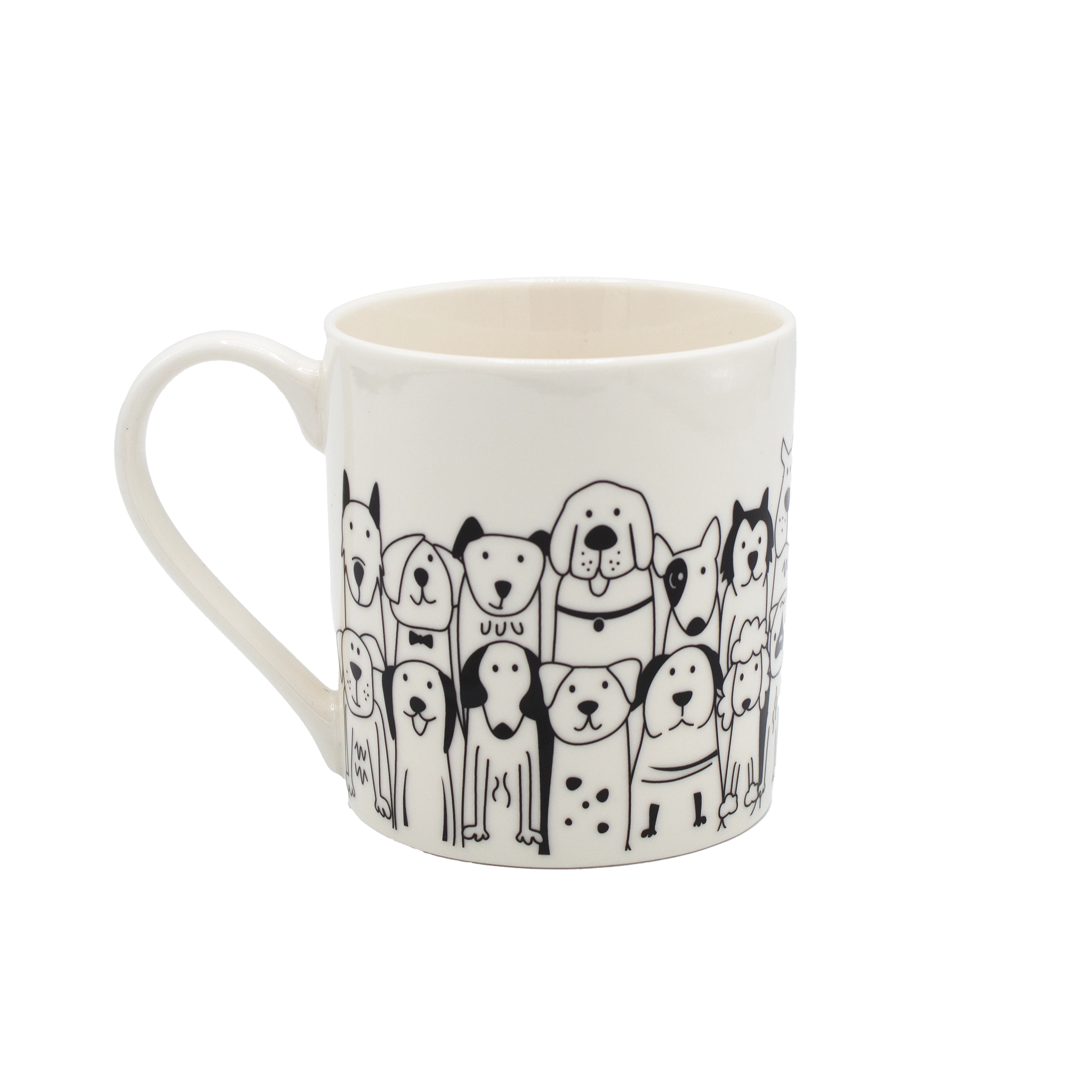 Keramiktasse "Hunde-Gang" – Tasse mit handgezeichnetem Hundemotiv Keramiktasse "Hunde-Gang" – Tasse mit handgezeichnetem Hundemotiv