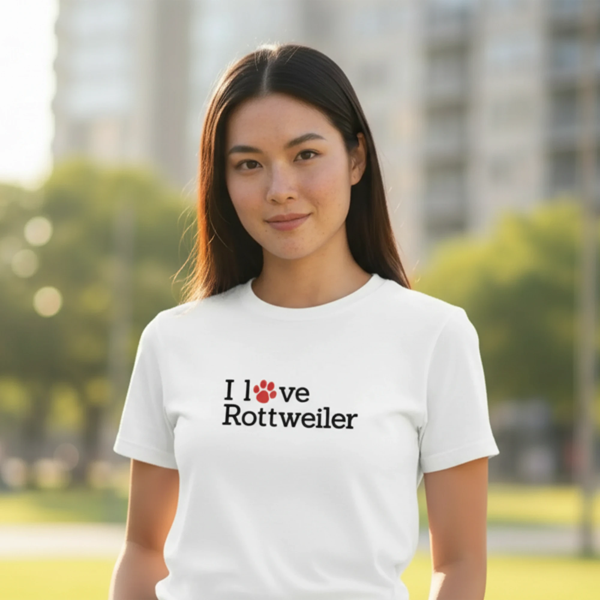 "I love Rottweiler" T-Shirt, Unisex, Weiß "I love Rottweiler" T-Shirt, Unisex, Weiß