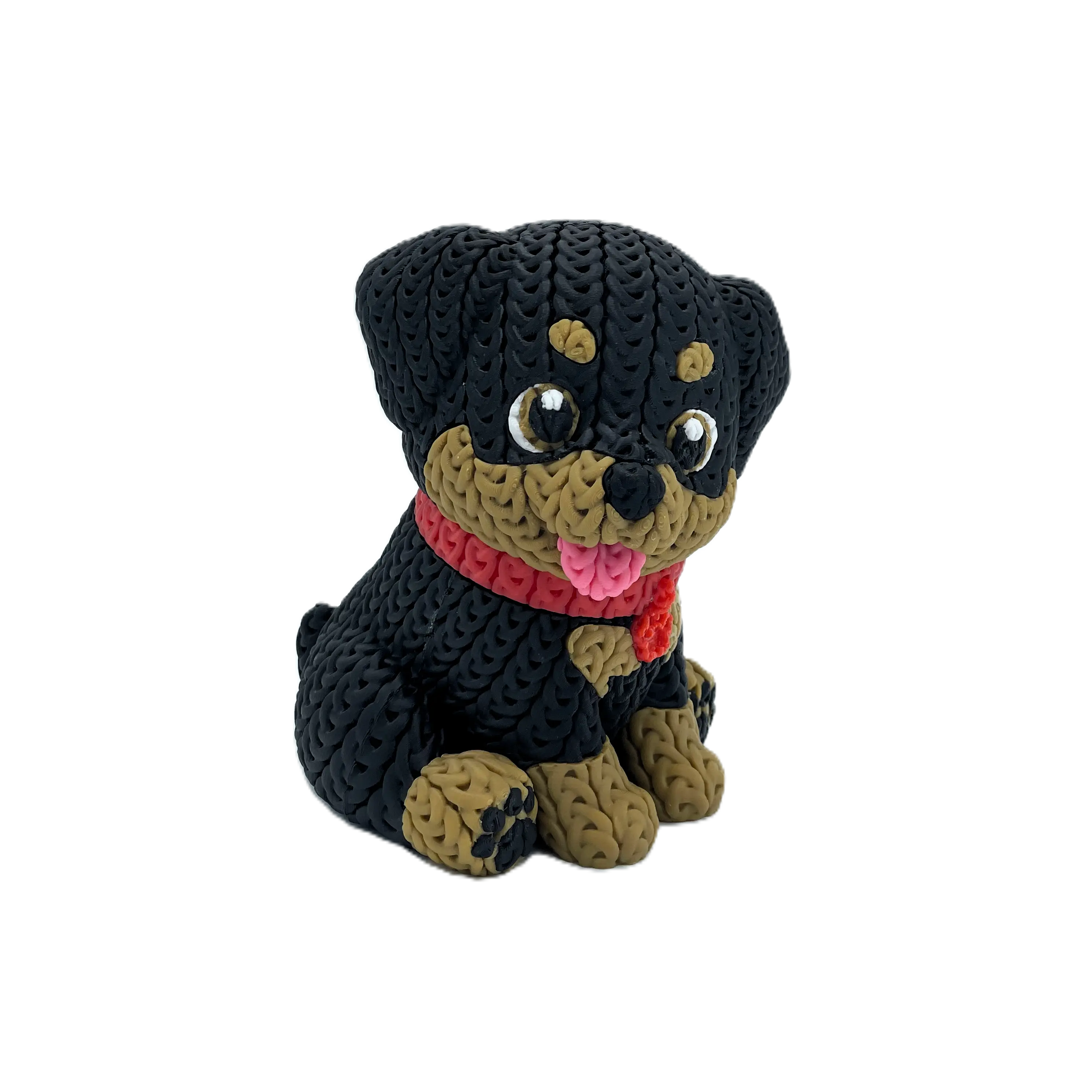 3D-gedruckter Rottweiler in Strickoptik und mit drehbarem Kopf – 3D-gedruckter Rottweiler in Strickoptik und mit drehbarem Kopf –