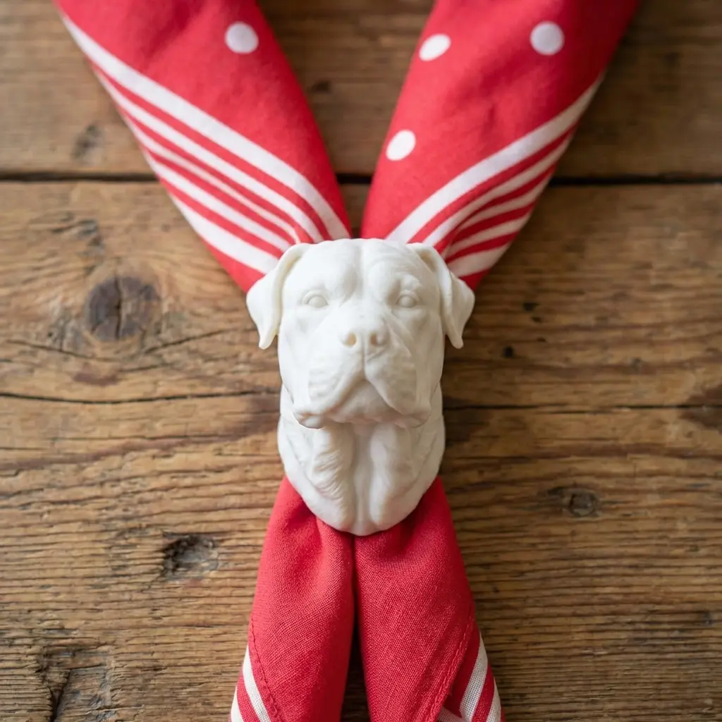 Fasnet Halstuchhalter Rottweiler-Kopf, Geschlossenes Maul Fasnet Halstuchhalter Rottweiler-Kopf, Geschlossenes Maul