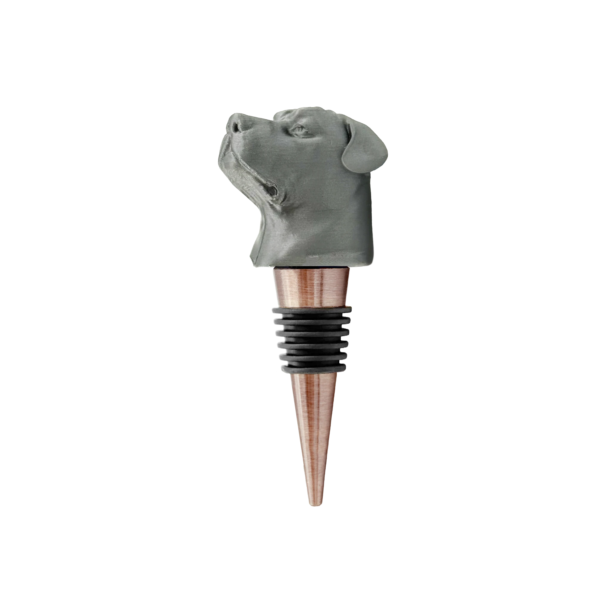 ROTTVILLE Flaschenverschluss, Rottweiler Kopf, Silber-Rosé ROTTVILLE Flaschenverschluss, Rottweiler Kopf, Silber-Rosé