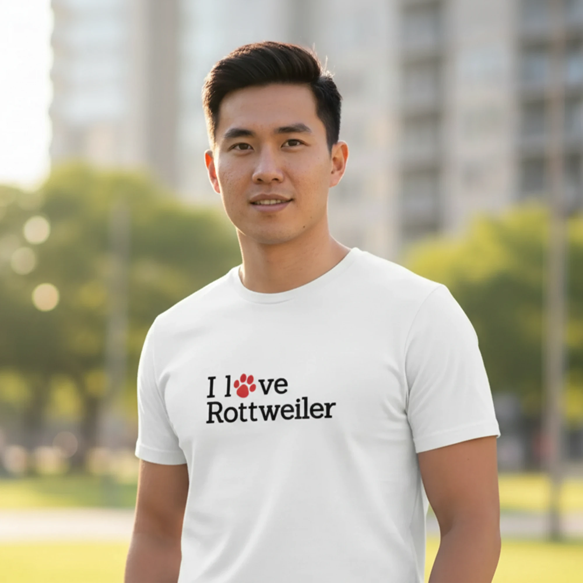 "I love Rottweiler" T-Shirt, Unisex, Weiß