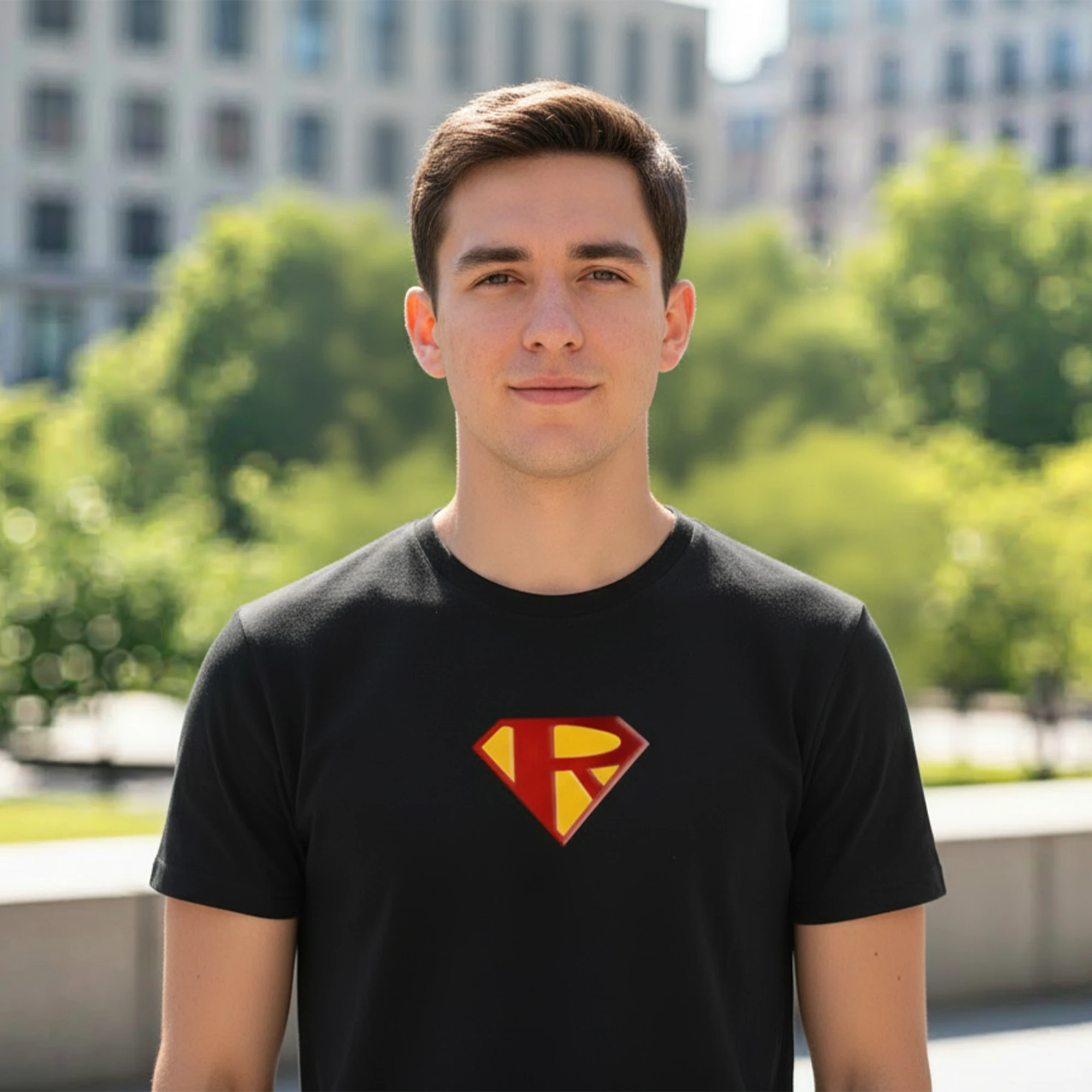 Super-Rotti T-Shirt, Unisex, Schwarz mit Super-Rotti-Logo Super-Rotti T-Shirt, Unisex, Schwarz mit Super-Rotti-Logo