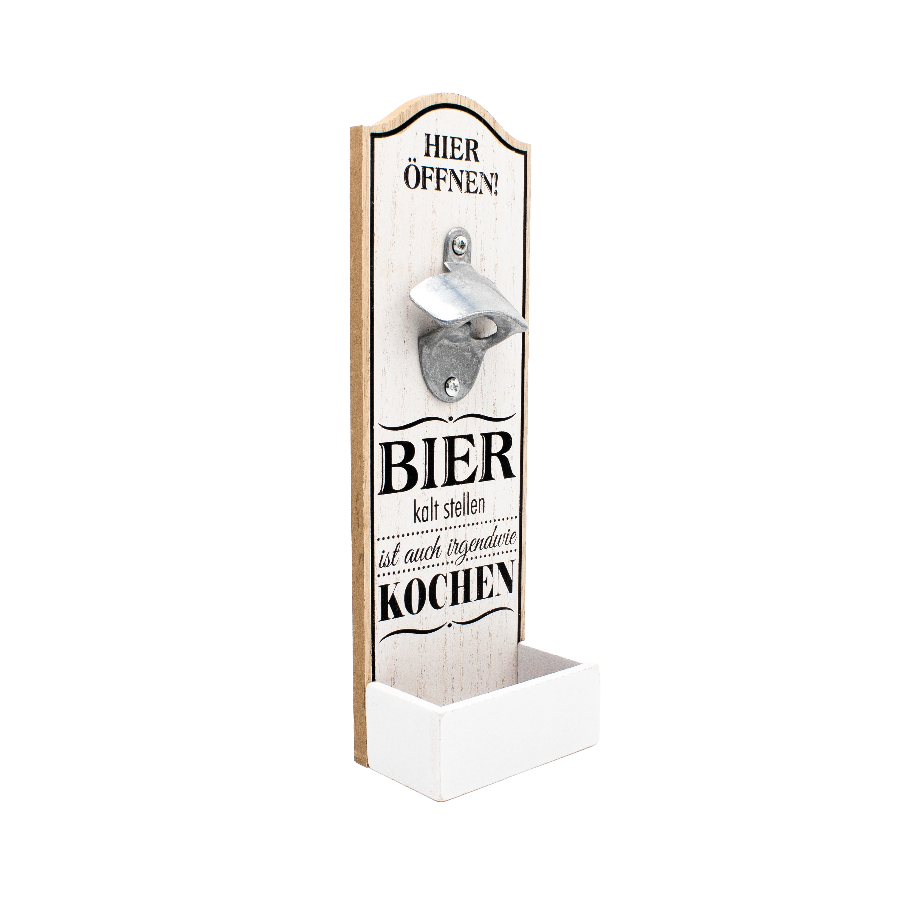 Wandflaschenöffner aus Holz "Bier kalt stellen ist auch irgendwie Kochen" Wandflaschenöffner aus Holz "Bier kalt stellen ist auch irgendwie Kochen"
