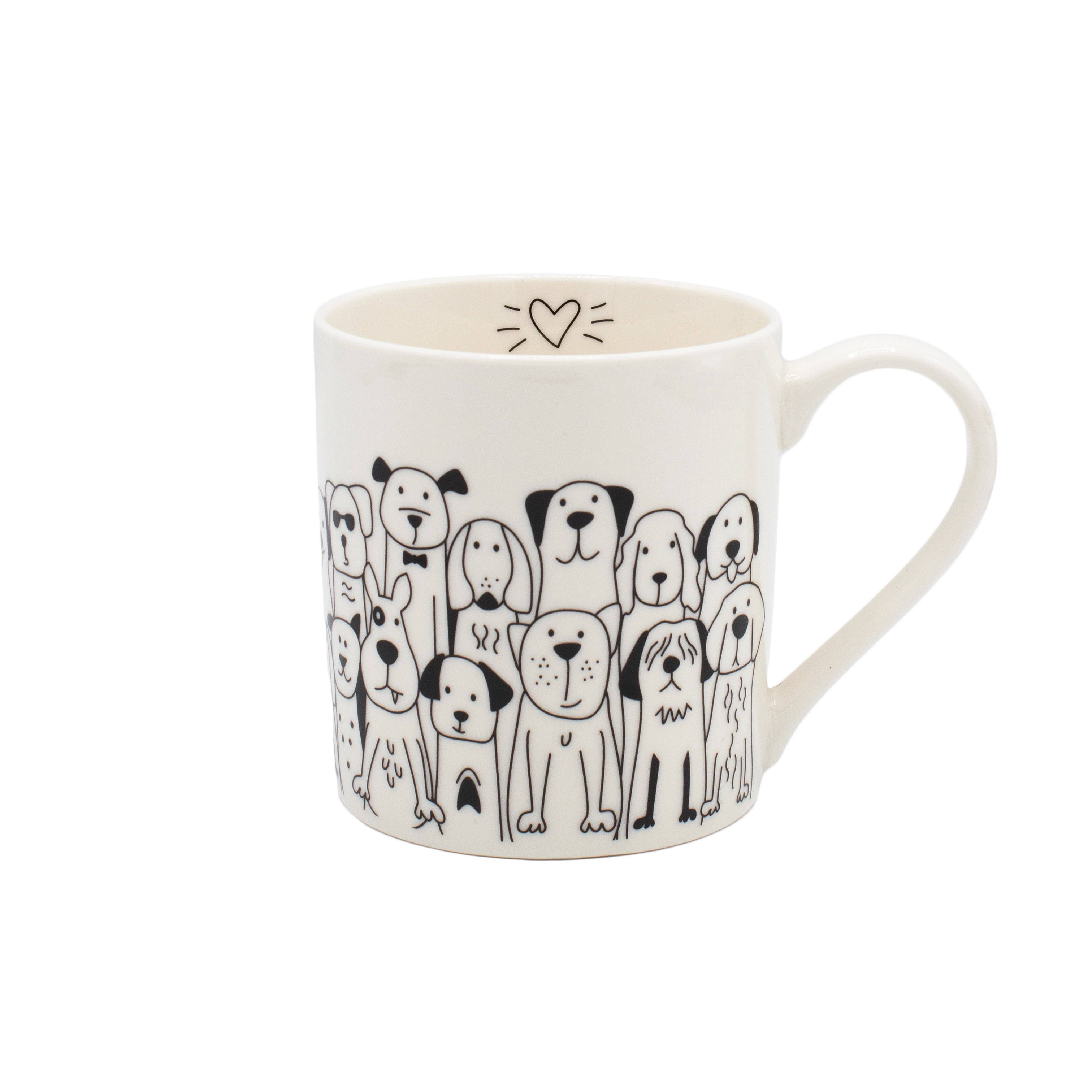 Keramiktasse "Hunde-Gang" – Tasse mit handgezeichnetem Hundemotiv