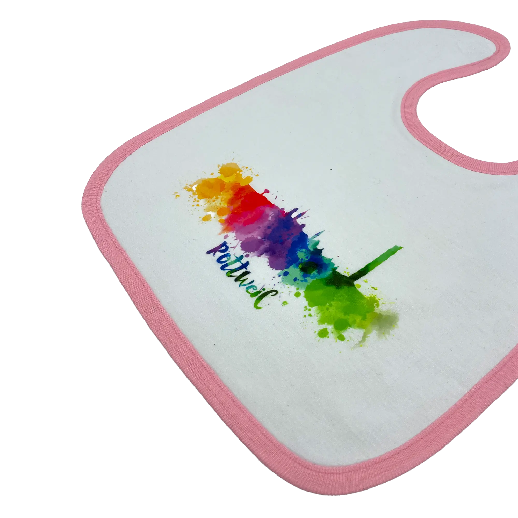 Lätzchen mit Rottweiler Skyline, Rosa