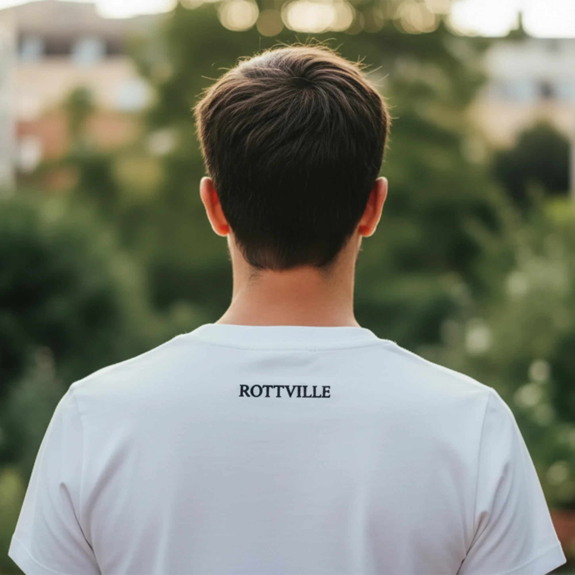 ROTTVILLE T-Shirt, Unisex, Weiß mit schwarzen Details