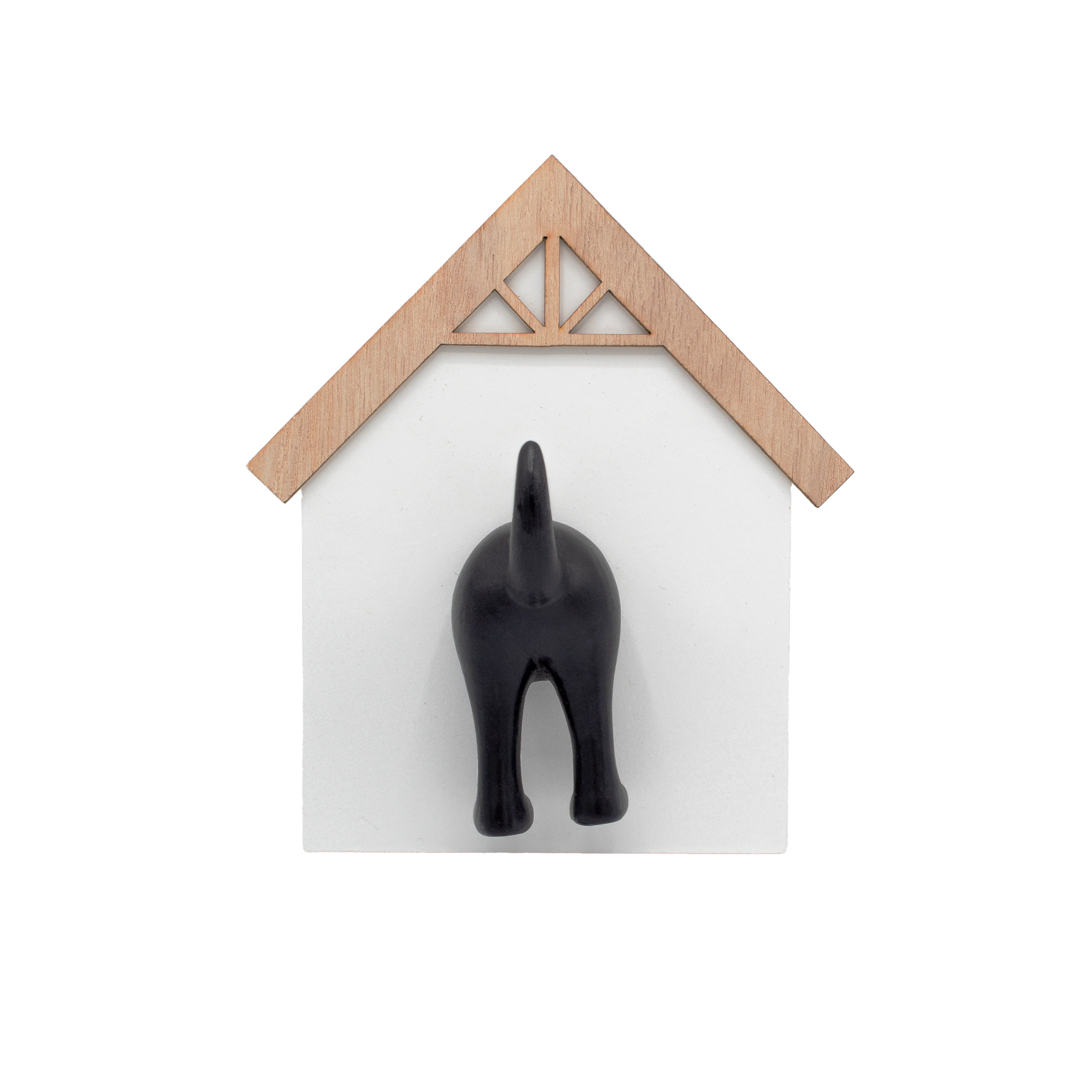Wandgarderobe "Hundehaus" – Haken mit Hundeschwanz zum Aufhängen von Jacken & Leinen Wandgarderobe "Hundehaus" – Haken mit Hundeschwanz zum Aufhängen von Jacken & Leinen