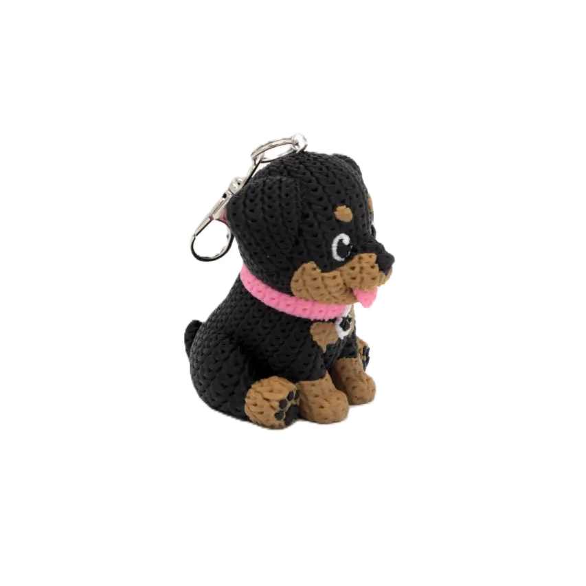 3D-gedruckter Rottweiler-Schlüsselanhänger in Strickoptik (6 cm) 3D-gedruckter Rottweiler-Schlüsselanhänger in Strickoptik (6 cm)